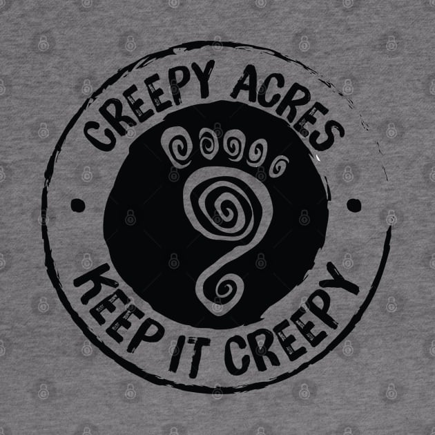 Creepy Acres foot logo (non distressed in black) by CreepyAcres